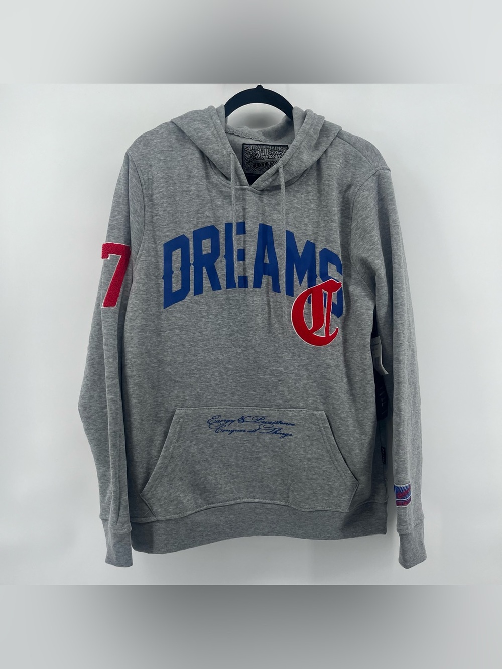 NWT Brooklyn Cloth Chasing Dreams Hoodie Men's Size Large Grey Red Blue